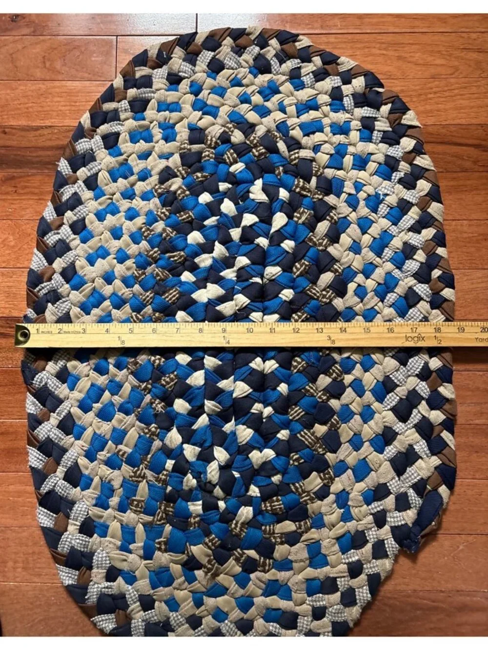 Braided Fabric Oval Rug 28x19